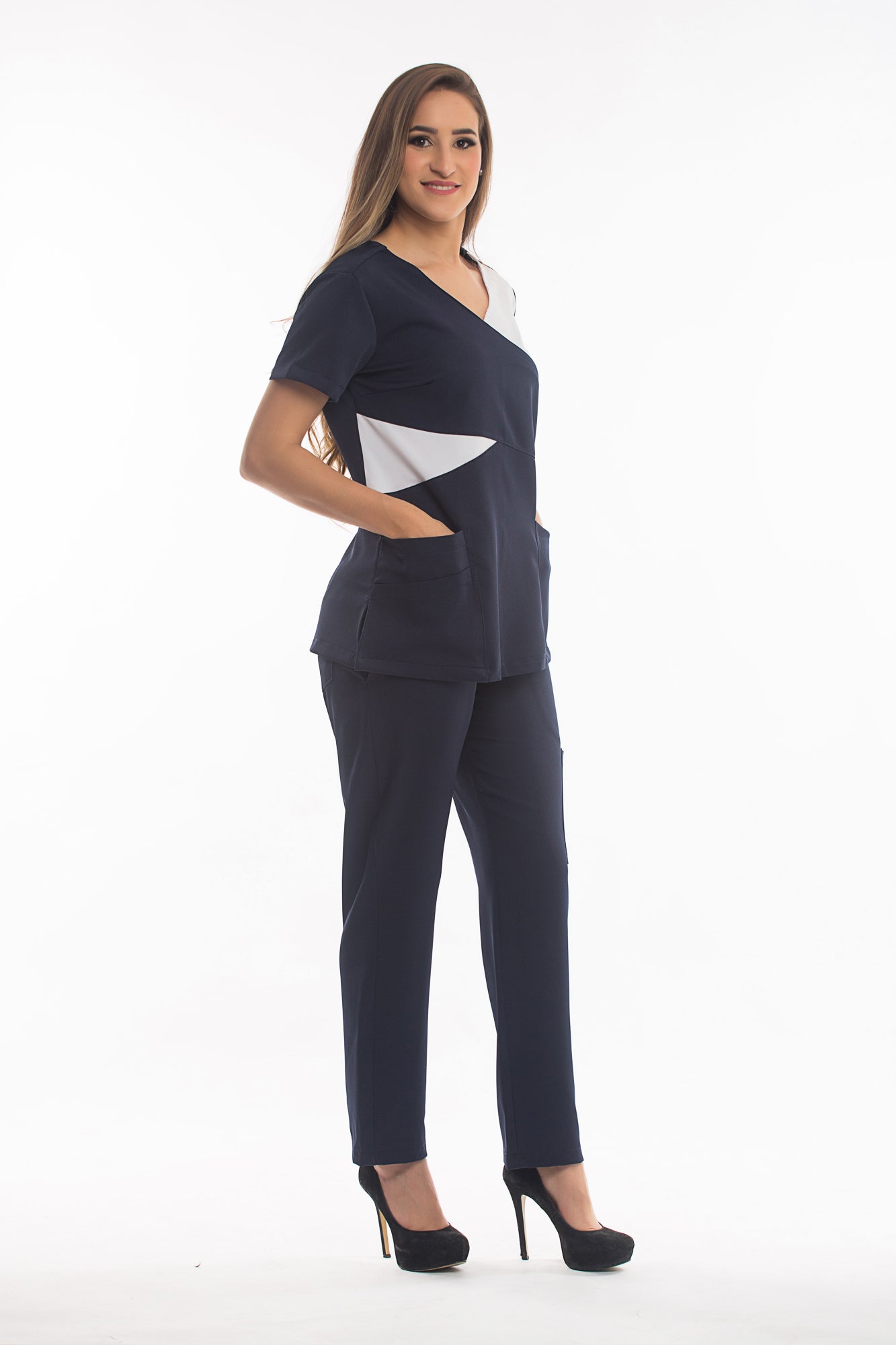 Camisa Scrubs Feminino Recortes