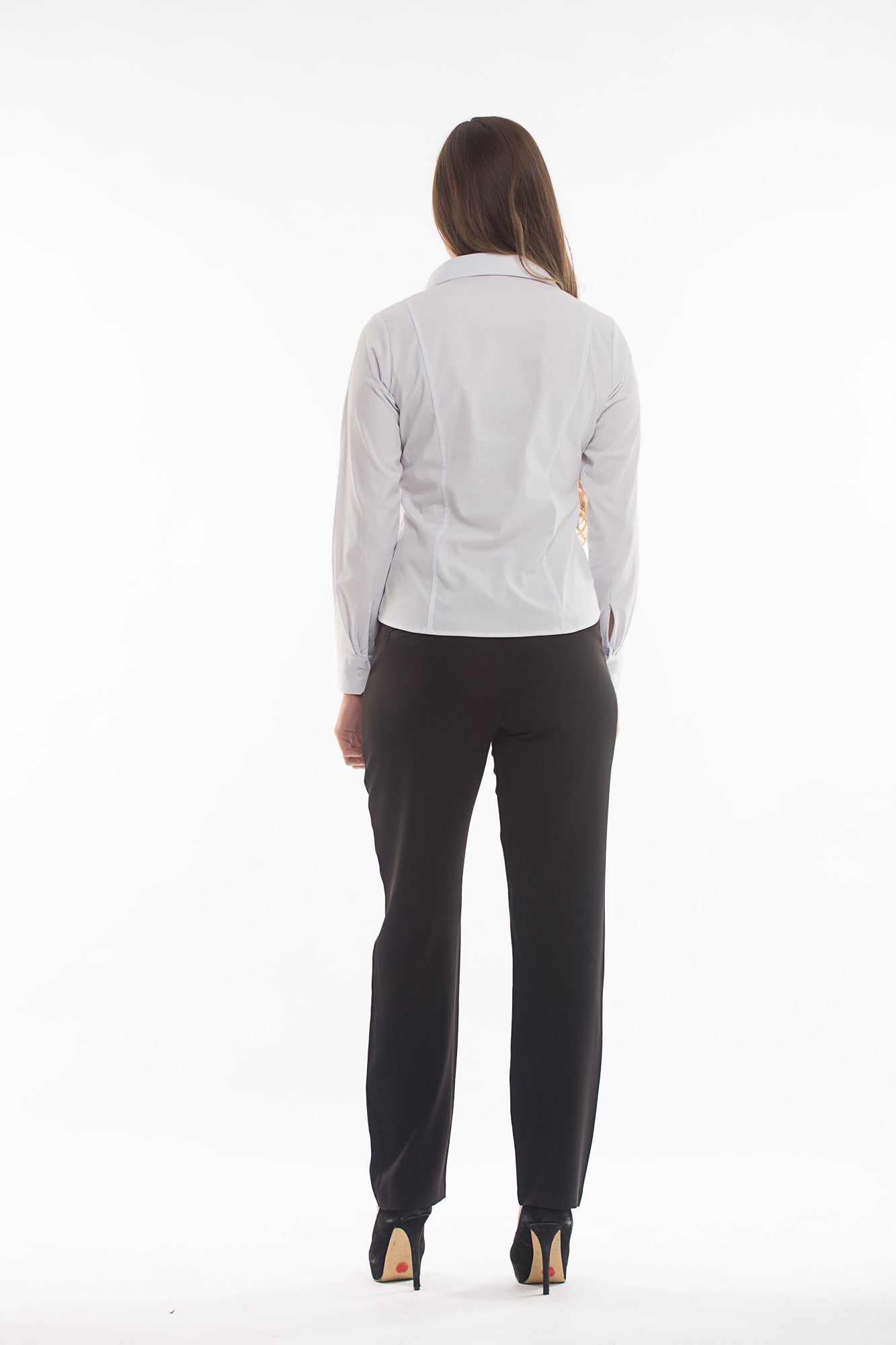 Camisa Social Feminina Decote V – Manga Longa