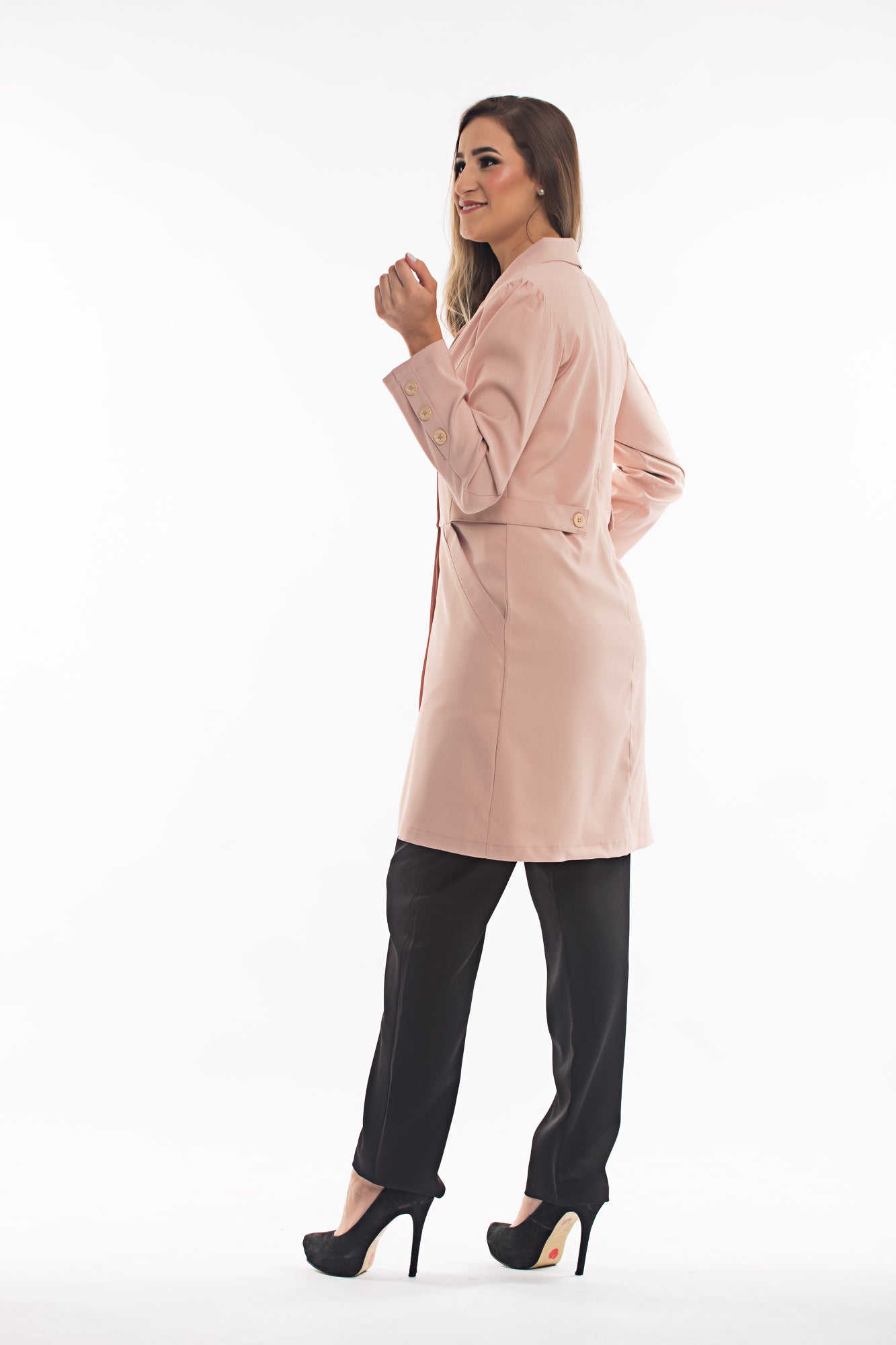 Jaleco Feminino Bolso Faca e Cinto