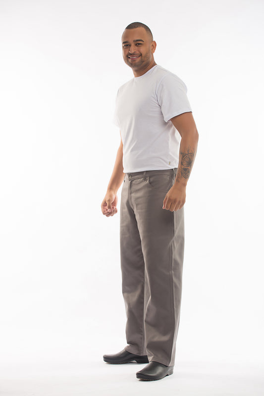 Calça Meio Cós Brim